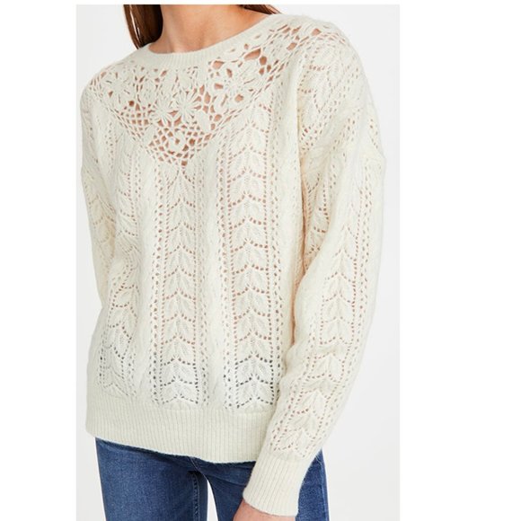 Paige Ruby Crochet Sweater